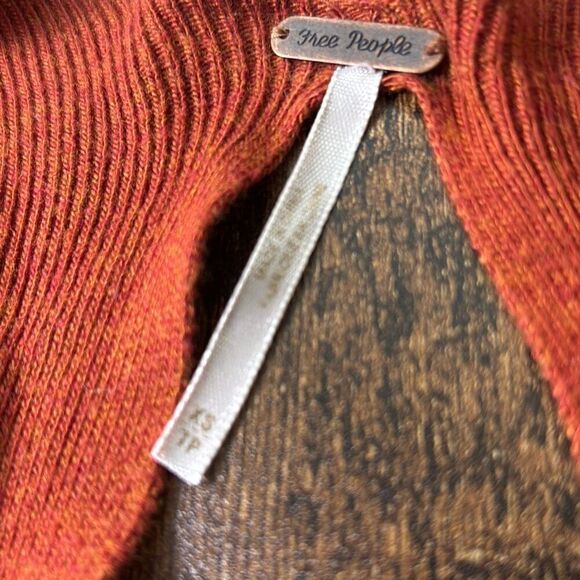 Free People flutter sleeve flare Knit dress XS rusty red brown - Picture 7 of 11